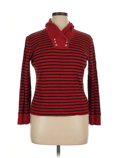 Pre-owned Chaps Long Sleeve Top Red Cowl Neck Tops