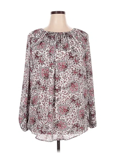 Pre-owned Chaps Long Sleeve T-shirt In Burgundy