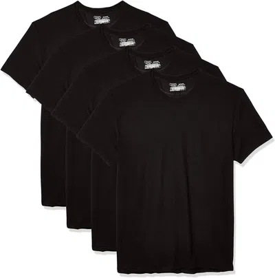 Chaps Men's 4-pack Underwear Crew Neck Shirt In Polo Black