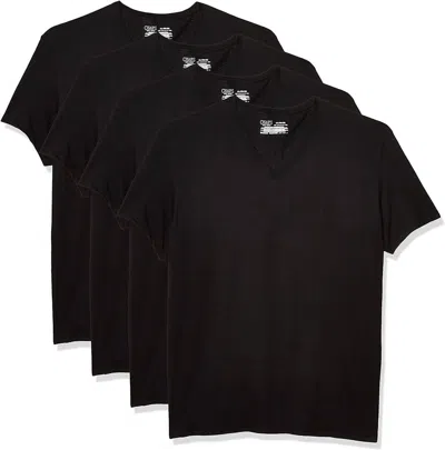 Chaps Men's 4-pack Underwear V-neck Shirt In Polo Black