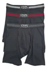 Chaps Men's Boxer Briefs Three Pack Set In Polo Black In Multi