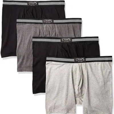 Chaps Men's Underwear Boxer Brief In Black/grey/andover Heather/black