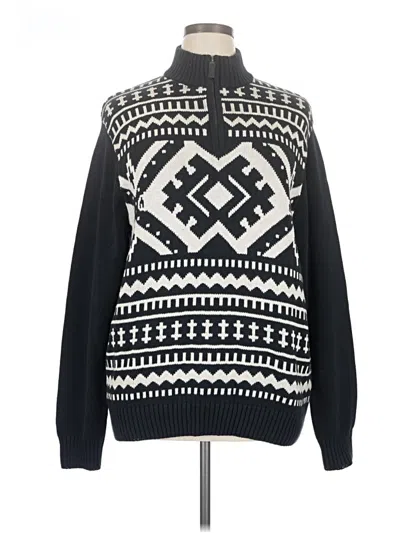 Chaps Pullover Sweater In Black