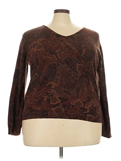 Pre-owned Chaps Pullover Sweater In Brown