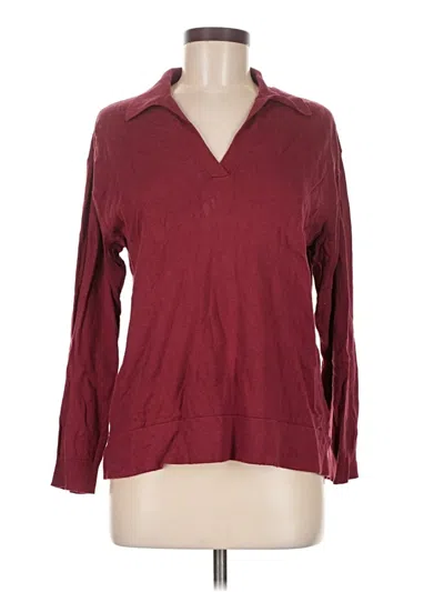 Pre-owned Chaps Pullover Sweater In Burgundy