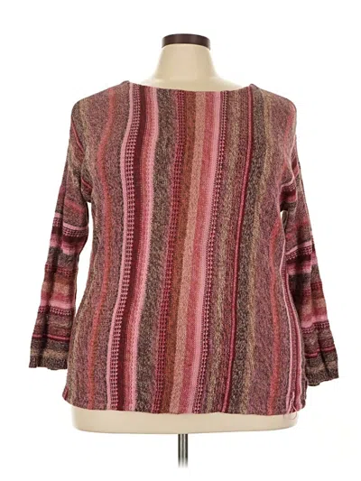 Pre-owned Chaps Pullover Sweater In Burgundy