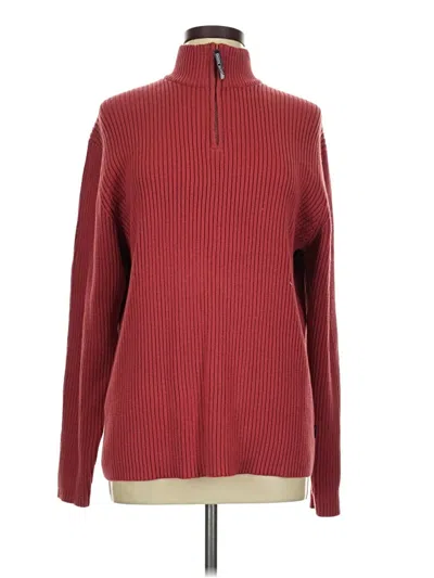 Pre-owned Chaps Pullover Sweater In Burgundy