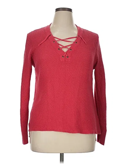 Pre-owned Chaps Pullover Sweater In Red