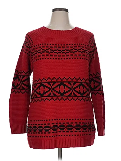 Pre-owned Chaps Pullover Sweater In Red
