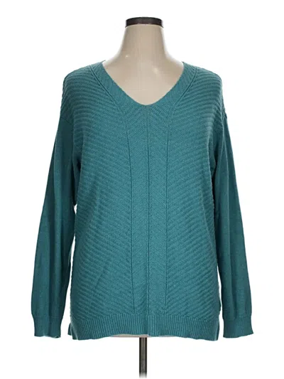 Pre-owned Chaps Pullover Sweater In Teal