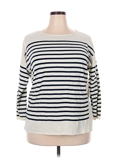 Pre-owned Chaps Pullover Sweater In White