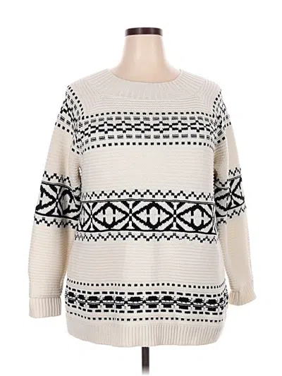 Pre-owned Chaps Pullover Sweater In White