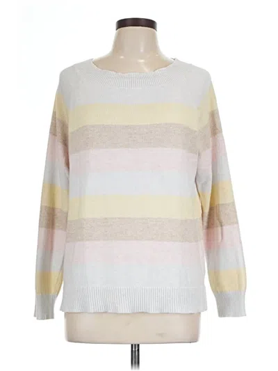 Pre-owned Chaps Pullover Sweater In White