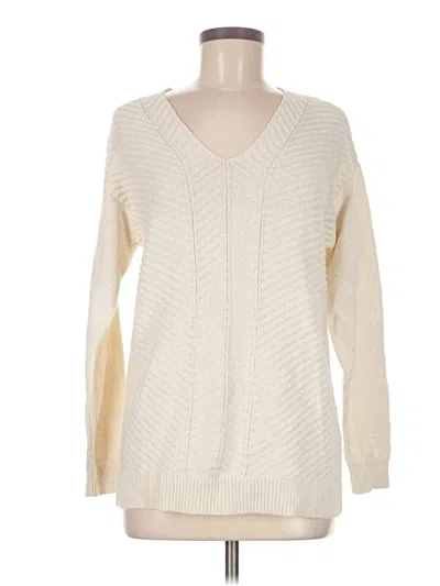 Pre-owned Chaps Pullover Sweater In White