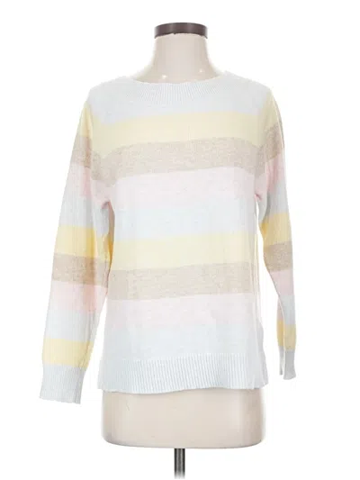 Pre-owned Chaps Pullover Sweater In White