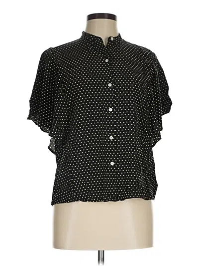 Pre-owned Chaps Short Sleeve Blouse In Black
