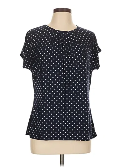 Pre-owned Chaps Short Sleeve Blouse In Black