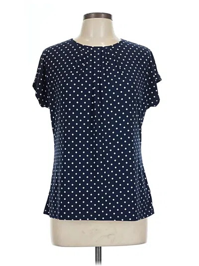 Pre-owned Chaps Short Sleeve Blouse In Blue