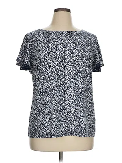 Pre-owned Chaps Short Sleeve Blouse In Blue