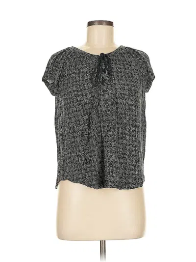 Pre-owned Chaps Short Sleeve Blouse In Gray