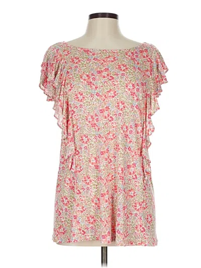Pre-owned Chaps Short Sleeve Blouse In Pink