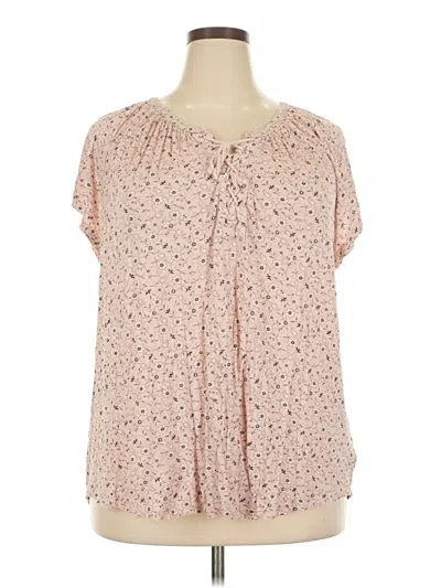 Pre-owned Chaps Short Sleeve Blouse In Pink