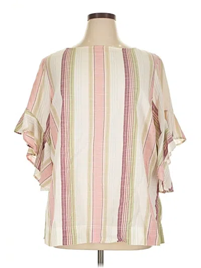 Pre-owned Chaps Short Sleeve Blouse In Pink