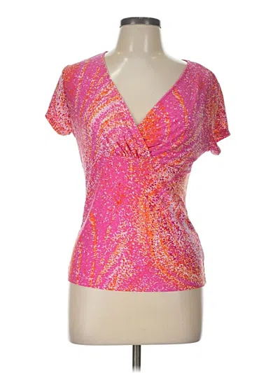 Pre-owned Chaps Short Sleeve Blouse In Pink
