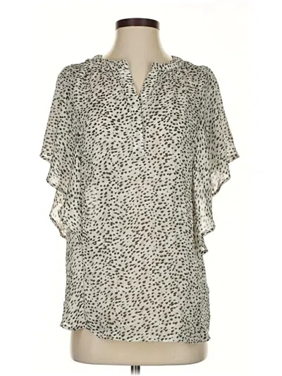 Pre-owned Chaps Short Sleeve Blouse In White