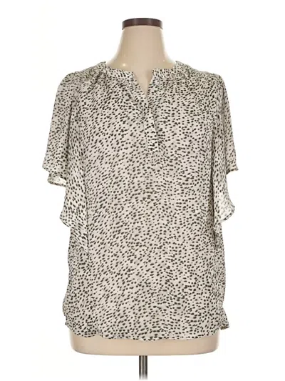 Pre-owned Chaps Short Sleeve Blouse In White