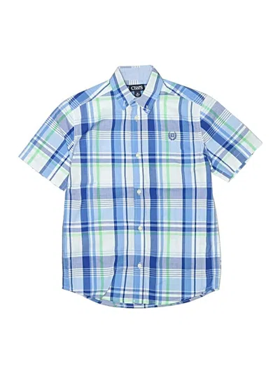 Pre-owned Chaps Kids' Short Sleeve Button Down Shirt In Blue