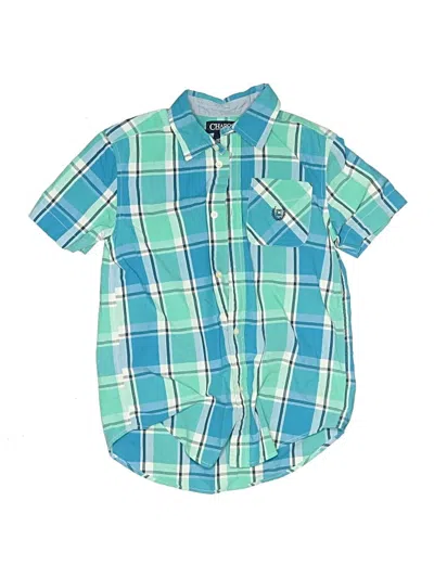 Pre-owned Chaps Kids' Short Sleeve Button Down Shirt In Green