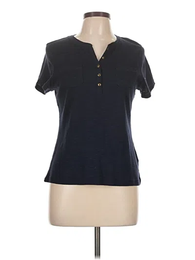 Pre-owned Chaps Short Sleeve Henley Shirt In Blue