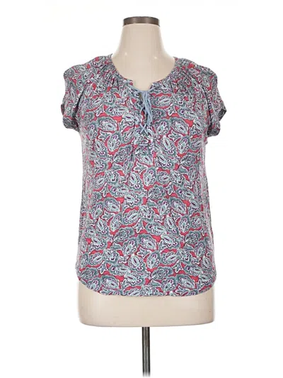 Pre-owned Chaps Short Sleeve Henley Shirt In Blue