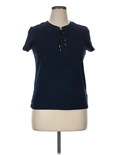 Pre-owned Chaps Short Sleeve Henley Shirt In Blue