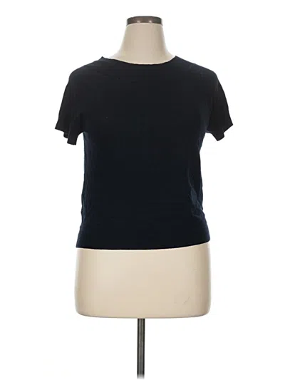 Pre-owned Chaps Short Sleeve Top Black Crew Neck Tops