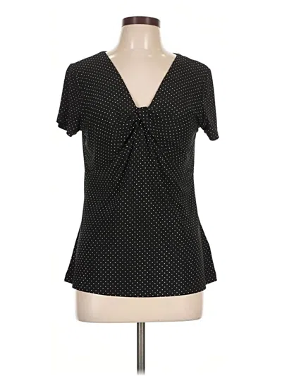 Pre-owned Chaps Short Sleeve Top Black Sweetheart Neckline Tops