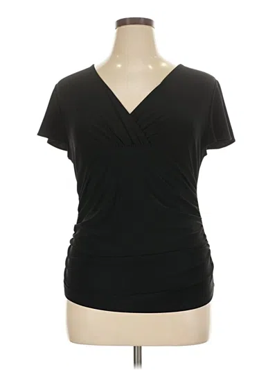 Pre-owned Chaps Short Sleeve Top Black Sweetheart Neckline Tops