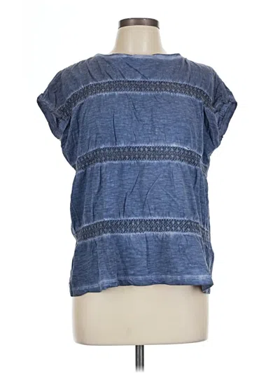 Pre-owned Chaps Short Sleeve Top Blue Cowl Neck Tops