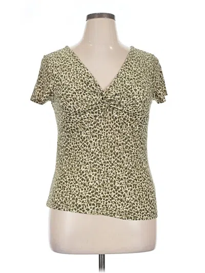 Pre-owned Chaps Short Sleeve Top Green Sweetheart Neckline Tops