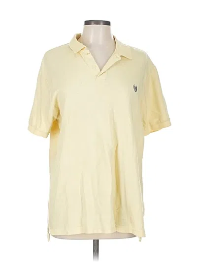Pre-owned Chaps Short Sleeve Top Yellow Collared Neckline Tops