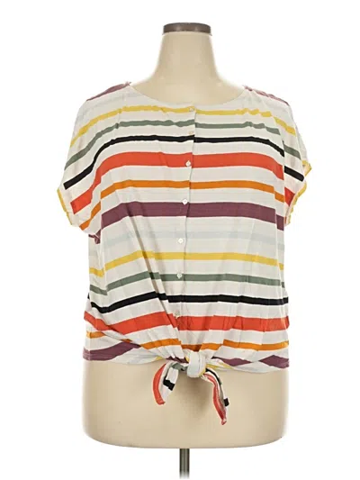 Pre-owned Chaps Short Sleeve T-shirt In Ivory