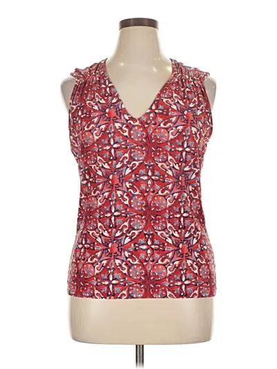 Pre-owned Chaps Sleeveless Blouse In Red