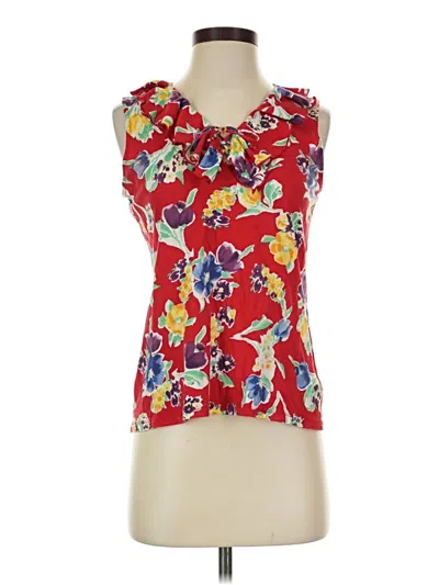 Pre-owned Chaps Sleeveless Blouse In Red