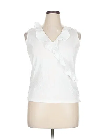 Pre-owned Chaps Sleeveless Blouse In White