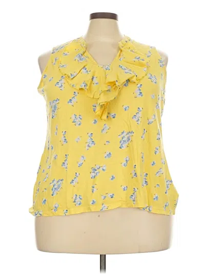 Pre-owned Chaps Sleeveless Blouse In Yellow