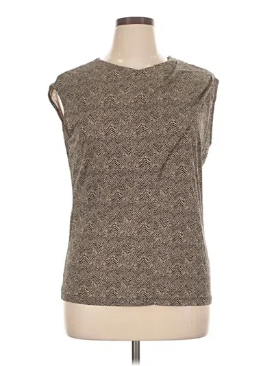 Pre-owned Chaps Sleeveless Top Brown Boatneck Tops
