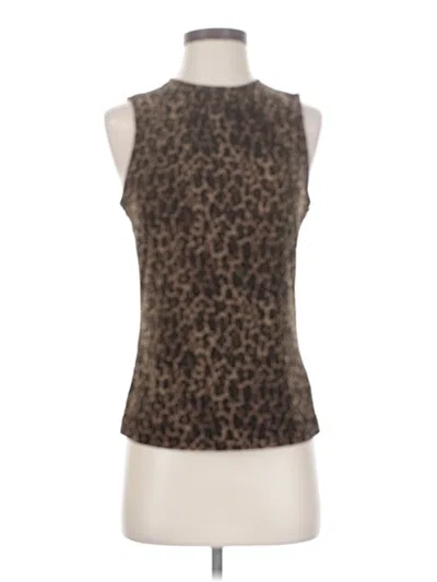 Pre-owned Chaps Sleeveless Top Brown High Neck Tops