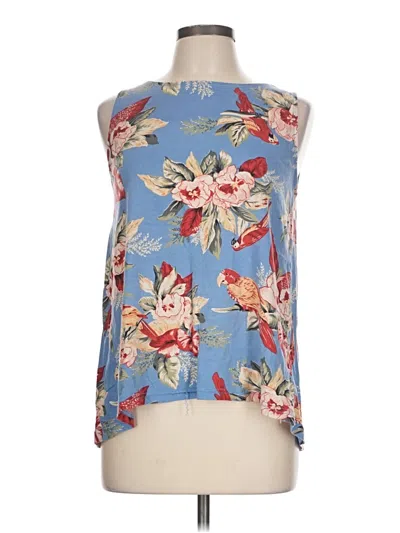 Pre-owned Chaps Tank Top Blue Halter Neckline Tops