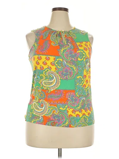 Pre-owned Chaps Tank Top Green Halter Neckline Tops